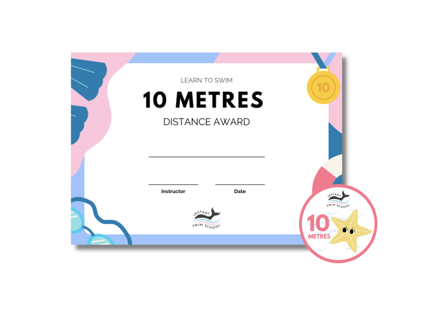 10 Metres Swim Certificate and Badge