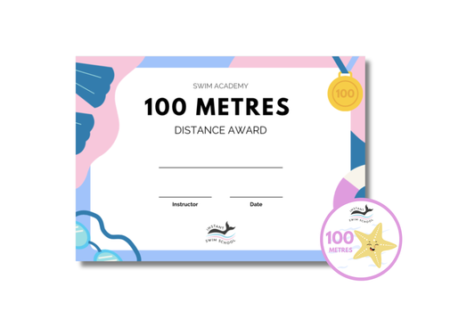 100 Metres Swim Certificate and Badge