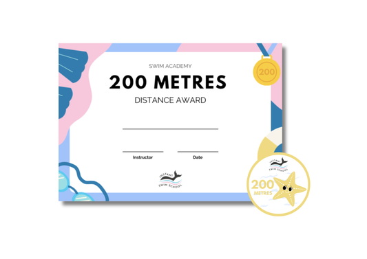 200 Metres Swim Certificate and Badge
